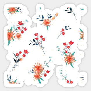 Orange and Red Flowers Sticker